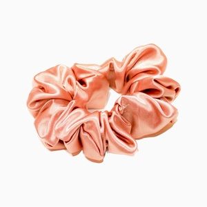 Regular Sized Pink Satin Scrunchie